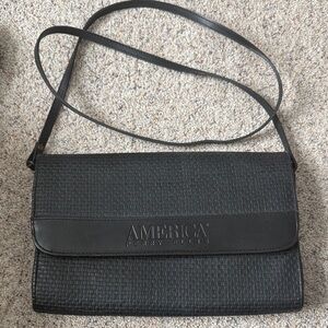 Perry Ellis Black Textured Shoulder Bag